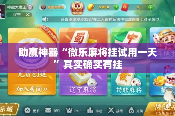助赢神器“微乐麻将挂试用一天”其实确实有挂
