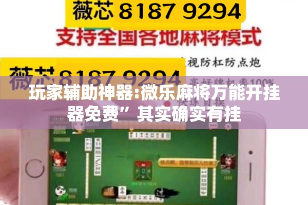 玩家辅助神器:微乐麻将万能开挂器免费”其实确实有挂