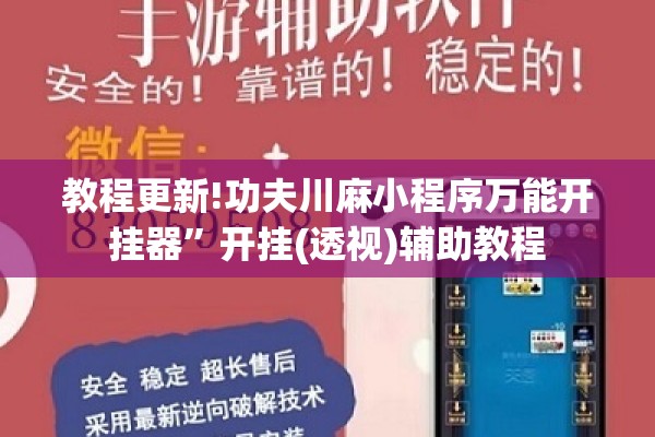 教程更新!功夫川麻小程序万能开挂器	”开挂(透视)辅助教程
