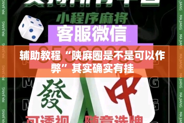 辅助教程“陕麻圈是不是可以作弊”其实确实有挂