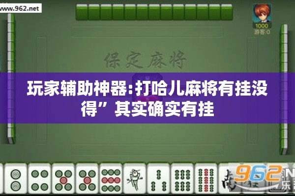 玩家辅助神器:打哈儿麻将有挂没得”其实确实有挂