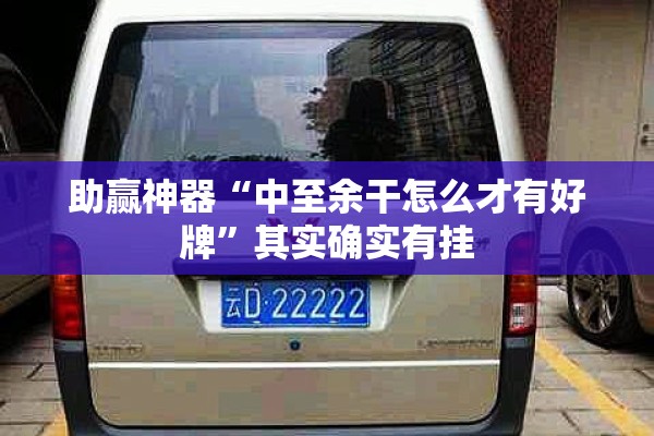 助赢神器“中至余干怎么才有好牌”其实确实有挂
