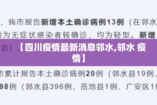 【四川疫情最新消息邻水,邻水 疫情】