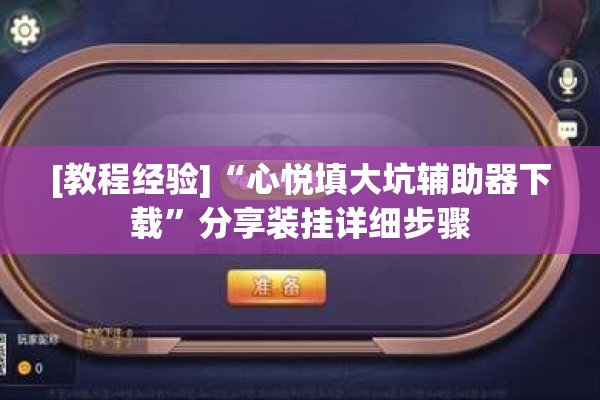 [教程经验]“心悦填大坑辅助器下载”分享装挂详细步骤