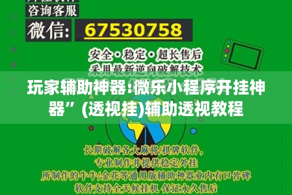 玩家辅助神器:微乐小程序开挂神器”(透视挂)辅助透视教程