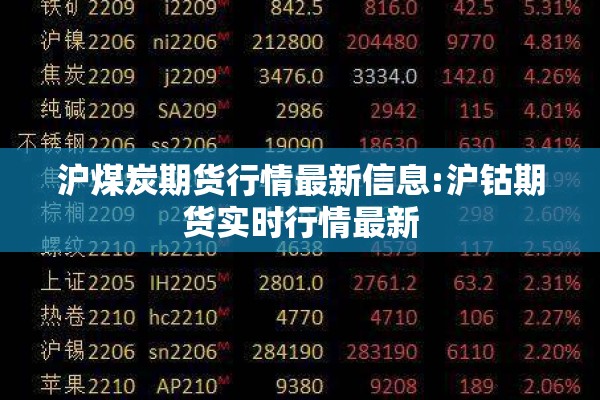 沪煤炭期货行情最新信息:沪钴期货实时行情最新 沪煤炭期货行情最新信息:沪钴期货实时行情最新