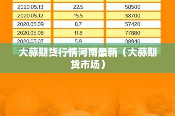 大蒜期货行情河南最新（大蒜期货市场）