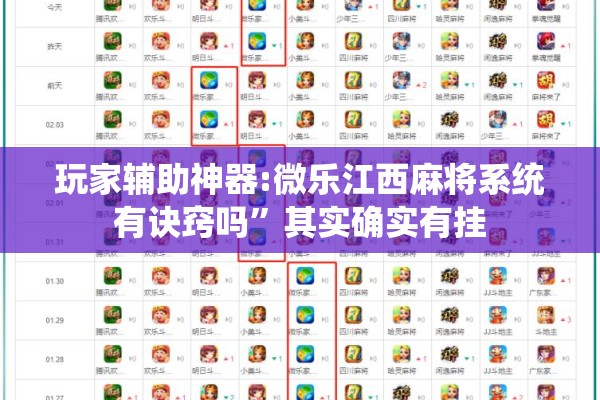 玩家辅助神器:微乐江西麻将系统有诀窍吗”其实确实有挂