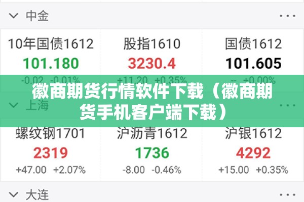 徽商期货行情软件下载(徽商期货手机客户端下载) 徽商期货行情软件下载(徽商期货手机客户端下载)