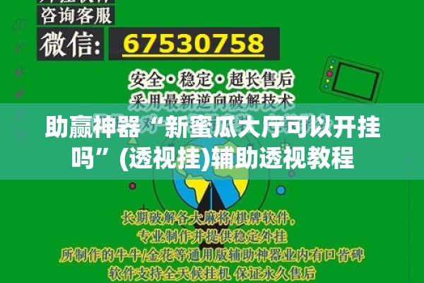 助赢神器“新蜜瓜大厅可以开挂吗	”(透视挂)辅助透视教程