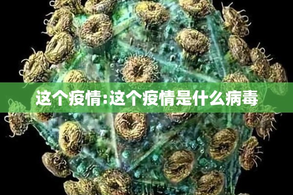 这个疫情:这个疫情是什么病毒