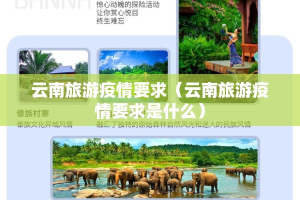 云南旅游疫情要求（云南旅游疫情要求是什么）