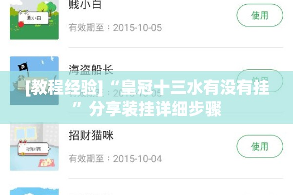[教程经验]“皇冠十三水有没有挂”分享装挂详细步骤