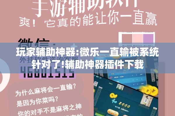玩家辅助神器:微乐一直输被系统针对了!辅助神器插件下载 玩家辅助神器:微乐一直输被系统针对了!辅助神器插件下载