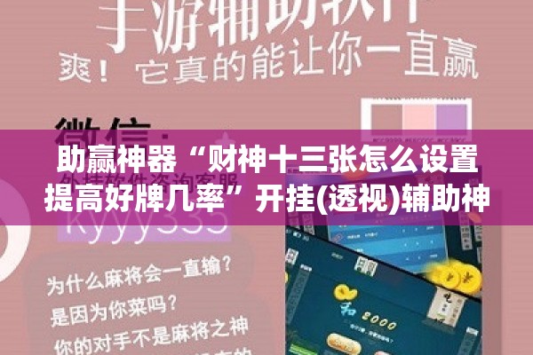 助赢神器“财神十三张怎么设置提高好牌几率	”开挂(透视)辅助神器