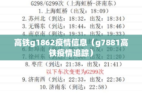 高铁g1862疫情信息(g7881高铁疫情追踪) 高铁g1862疫情信息(g7881高铁疫情追踪)