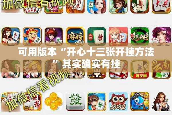 可用版本“开心十三张开挂方法”其实确实有挂