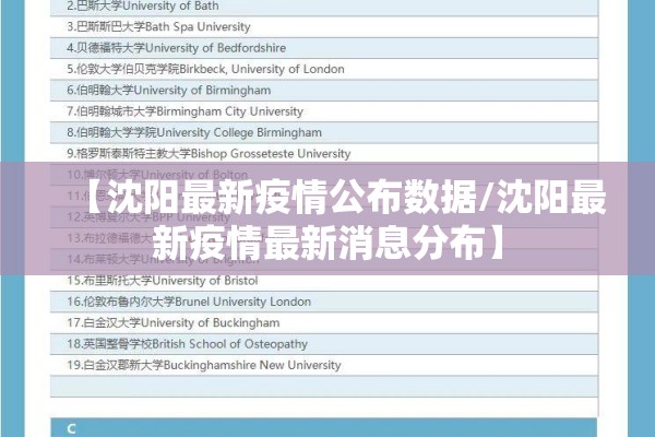 【沈阳最新疫情公布数据/沈阳最新疫情最新消息分布】
