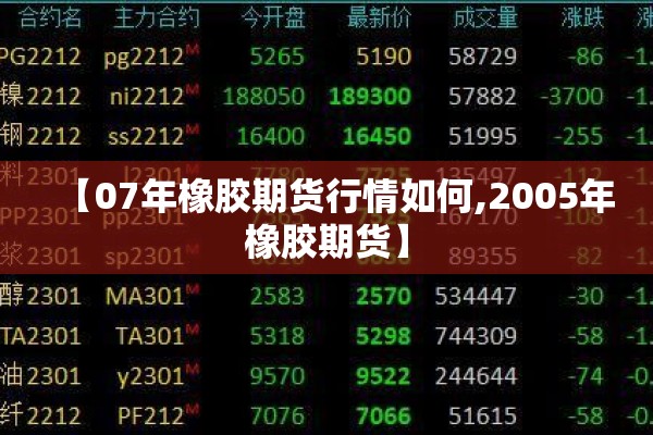 【07年橡胶期货行情如何,2005年橡胶期货】