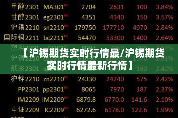 【沪锡期货实时行情最/沪锡期货实时行情最新行情】