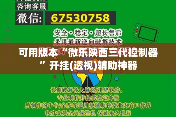 可用版本“微乐陕西三代控制器”开挂(透视)辅助神器