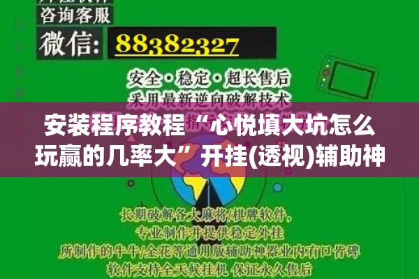 安装程序教程“心悦填大坑怎么玩赢的几率大	”开挂(透视)辅助神器