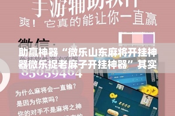 助赢神器“微乐山东麻将开挂神器微乐捉老麻子开挂神器	”其实确实有挂