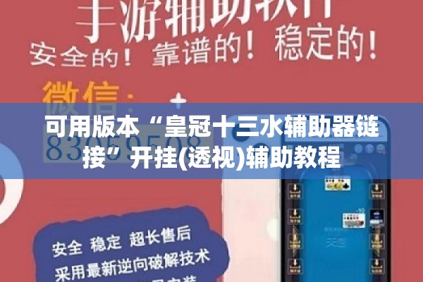可用版本“皇冠十三水辅助器链接”开挂(透视)辅助教程