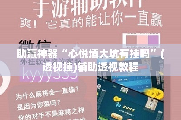 助赢神器“心悦填大坑有挂吗”(透视挂)辅助透视教程