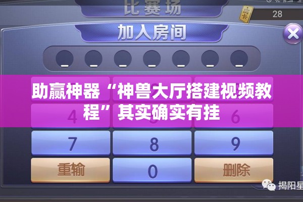 助赢神器“神兽大厅搭建视频教程”其实确实有挂
