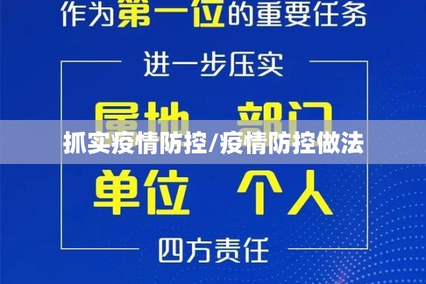 抓实疫情防控/疫情防控做法 抓实疫情防控/疫情防控做法