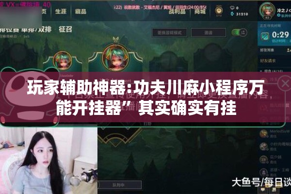 玩家辅助神器:功夫川麻小程序万能开挂器”其实确实有挂