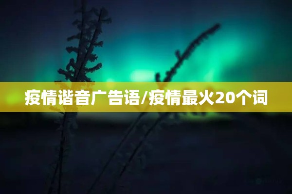 疫情谐音广告语/疫情最火20个词