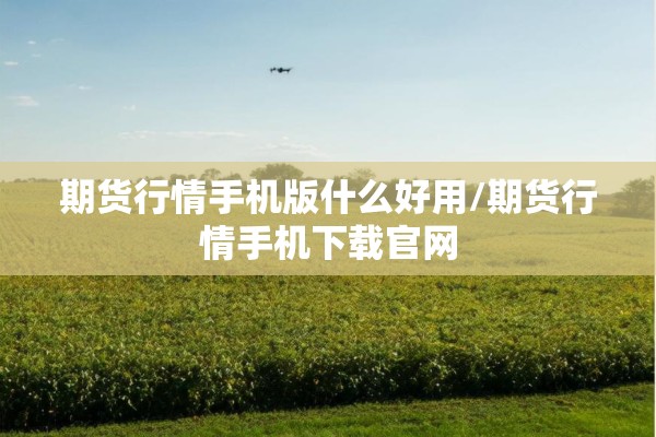 期货行情手机版什么好用/期货行情手机下载官网 期货行情手机版什么好用/期货行情手机下载官网