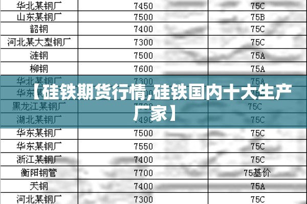 【硅铁期货行情,硅铁国内十大生产厂家】