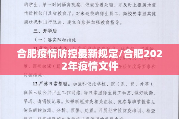 合肥疫情防控最新规定/合肥2022年疫情文件