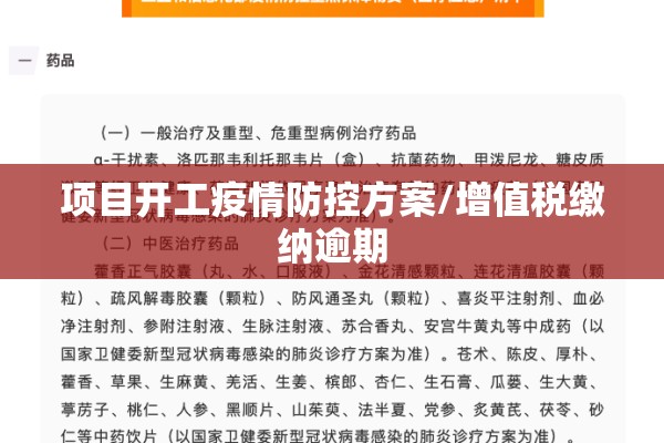 项目开工疫情防控方案/增值税缴纳逾期