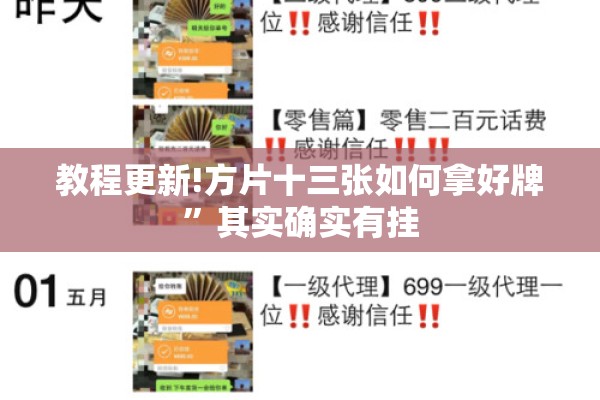 教程更新!方片十三张如何拿好牌	”其实确实有挂