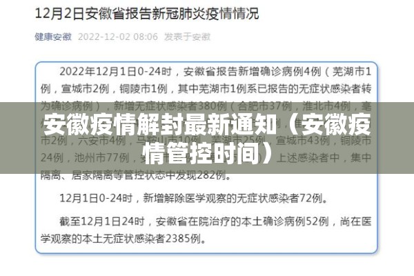 安徽疫情解封最新通知(安徽疫情管控时间) 安徽疫情解封最新通知(安徽疫情管控时间)