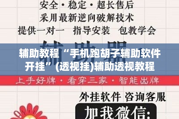 辅助教程“手机跑胡子辅助软件开挂”(透视挂)辅助透视教程