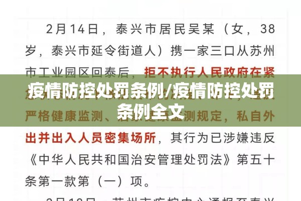 疫情防控处罚条例/疫情防控处罚条例全文 疫情防控处罚条例/疫情防控处罚条例全文