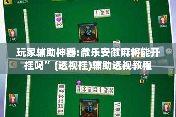 玩家辅助神器:微乐安徽麻将能开挂吗	”(透视挂)辅助透视教程