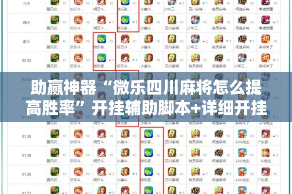 助赢神器“微乐四川麻将怎么提高胜率”开挂辅助脚本+详细开挂安装教程