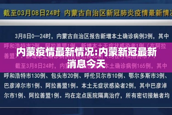 内蒙疫情最新情况:内蒙新冠最新消息今天