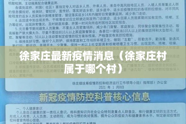 徐家庄最新疫情消息（徐家庄村属于哪个村）