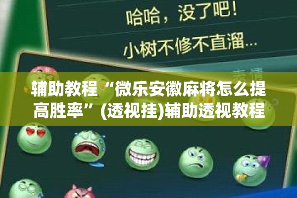 辅助教程“微乐安徽麻将怎么提高胜率”(透视挂)辅助透视教程