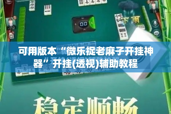 可用版本“微乐捉老麻子开挂神器”开挂(透视)辅助教程