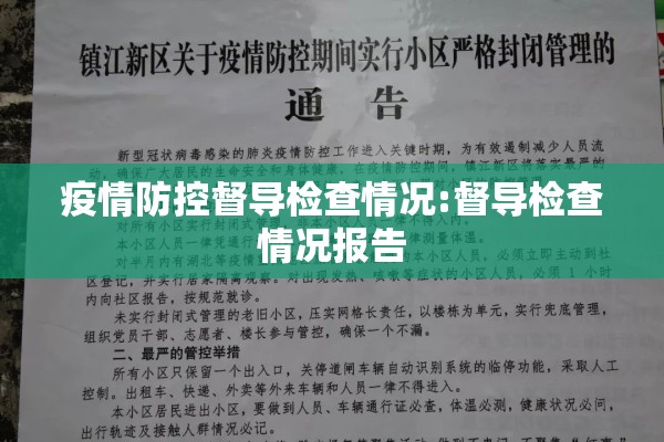 疫情防控督导检查情况:督导检查情况报告