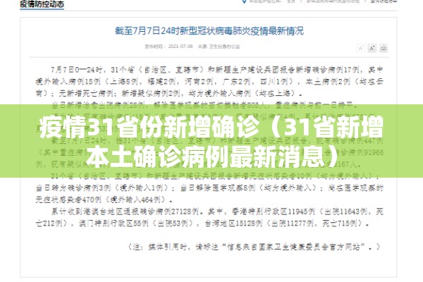 疫情31省份新增确诊(31省新增本土确诊病例最新消息) 疫情31省份新增确诊(31省新增本土确诊病例最新消息)