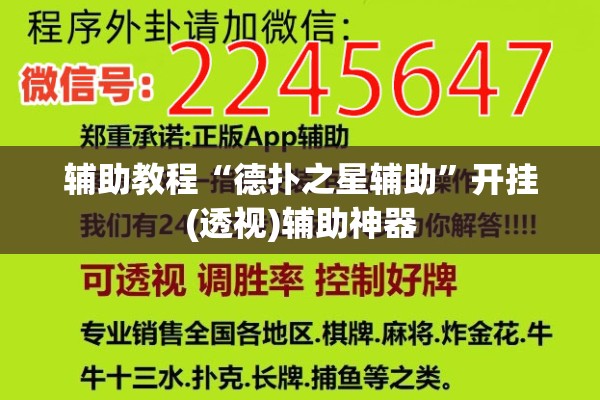 辅助教程“德扑之星辅助”开挂(透视)辅助神器